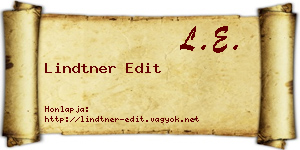 Lindtner Edit névjegykártya